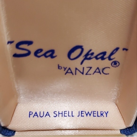 Sea Opal clip on paua shell earrings by Anzac NEW - Picture 8 of 8